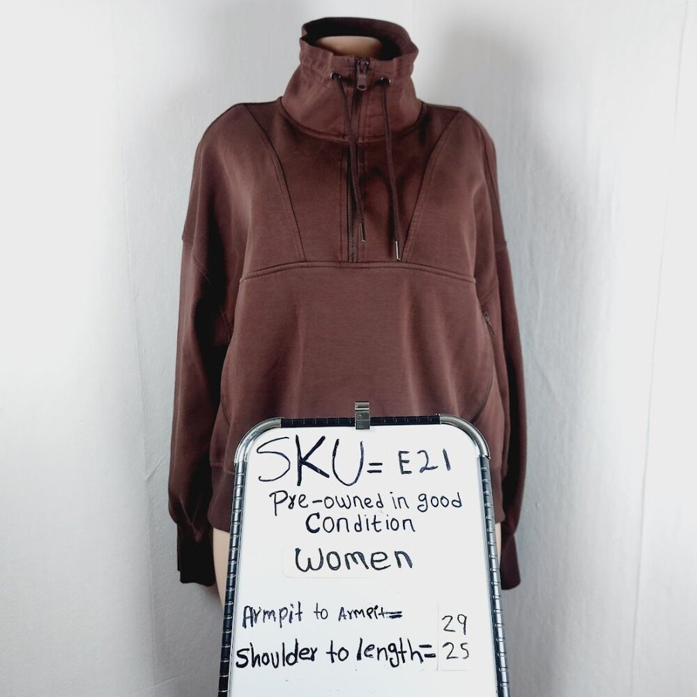 Old Navy Women's Brown Dynamic Fleece Half-Zip Pullover Sweatshirt Size 2X - Picture 12 of 12